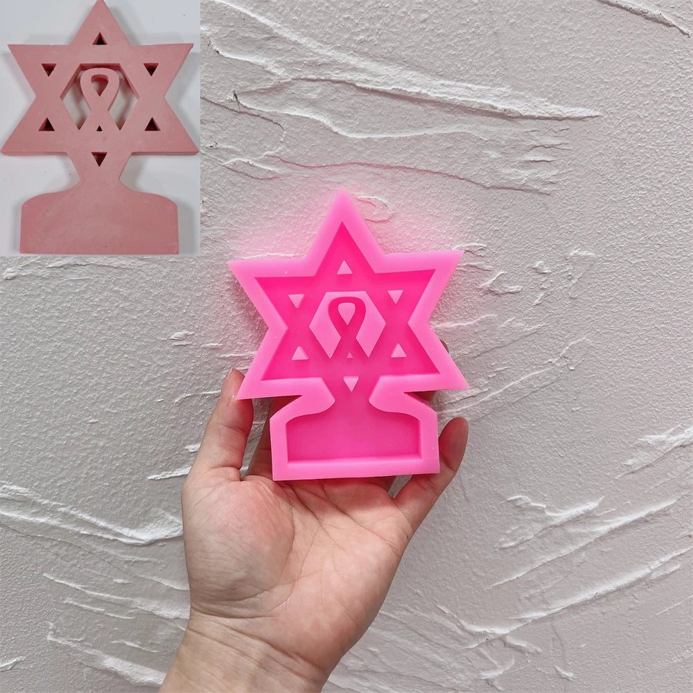 Shabbat Chai Concrete Candle Vessel Silicone Mold