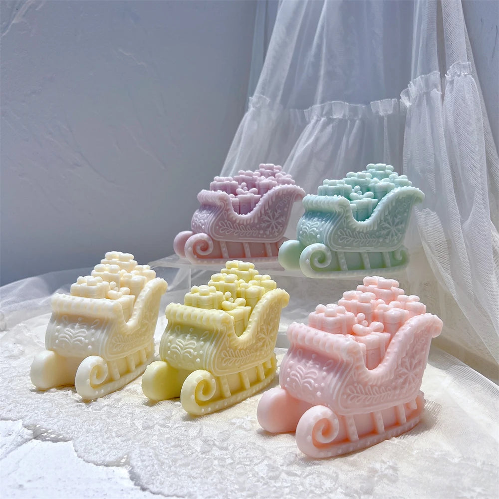 Christmas Santa’s Sleigh Silicone Candle Mold