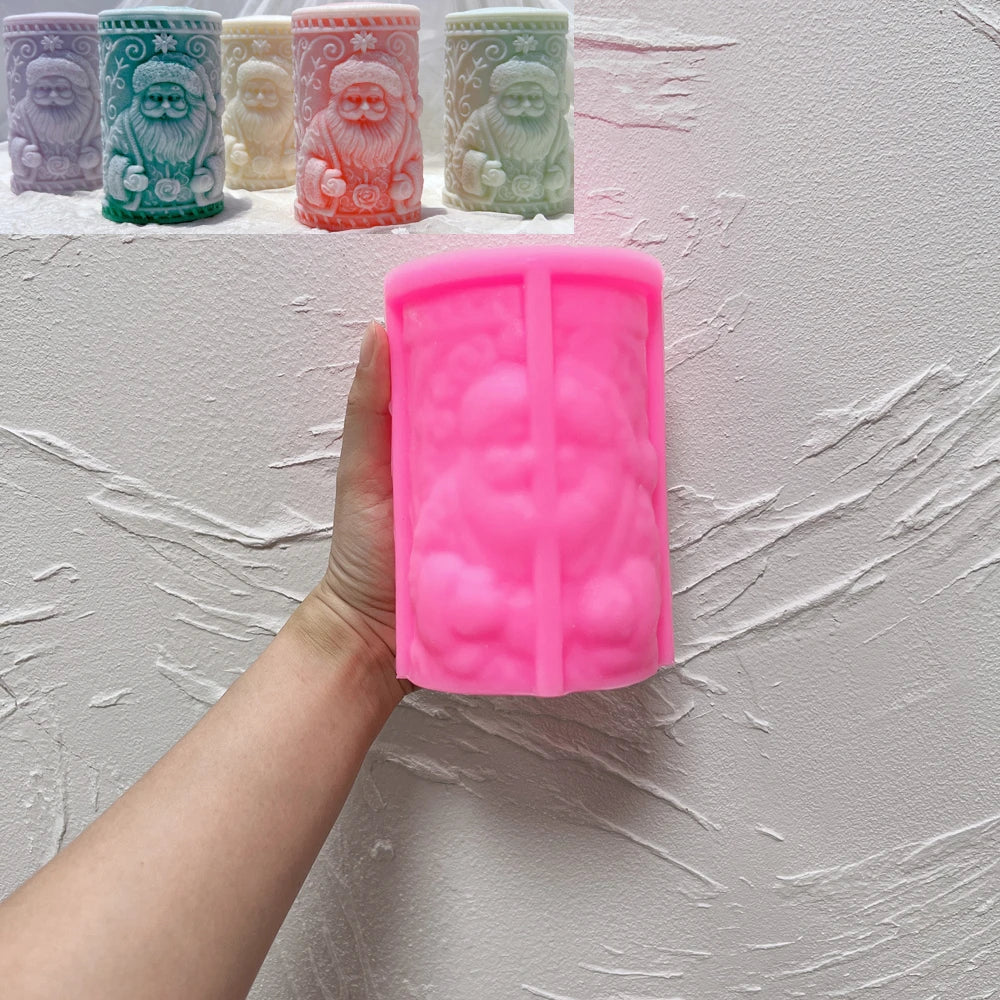 Santa Claus & Christmas Column Silicone Candle Molds