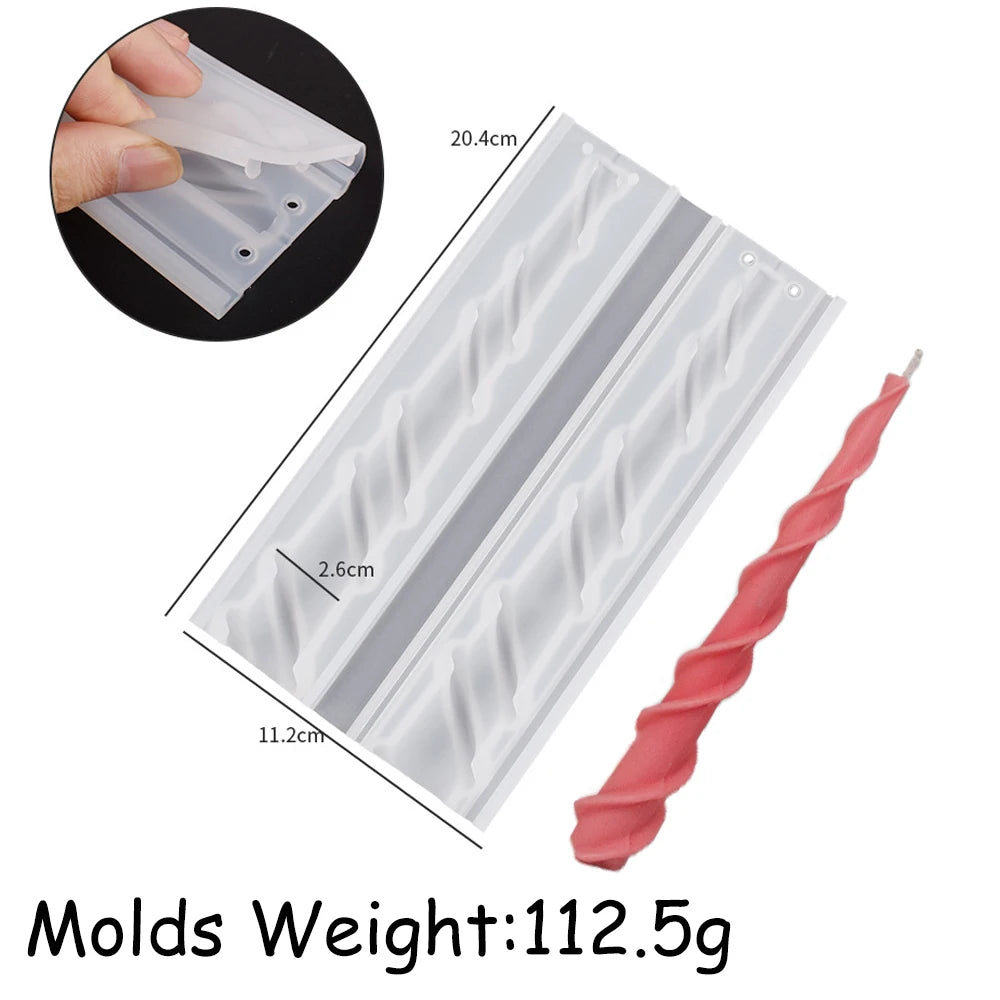 Spiral Twist Long Rod Candle Mold