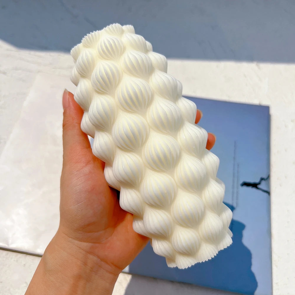 Ribbed Pillar Raindrop Candle Mold