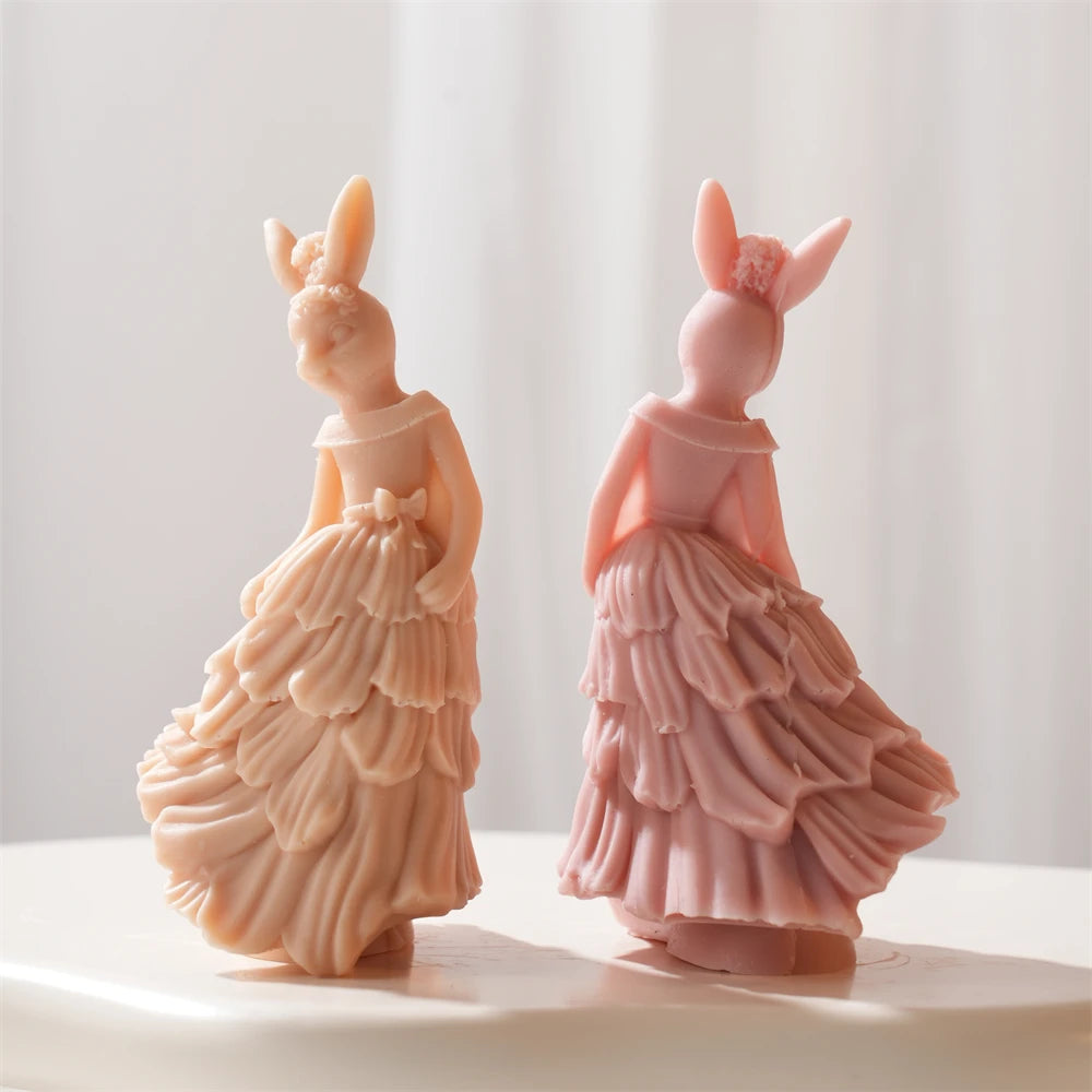 Elegant Lady Rabbit Silicone Candle Mold