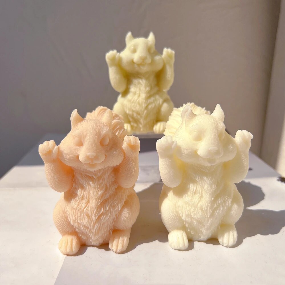 Cute Squirrel Silicone Candle Mold