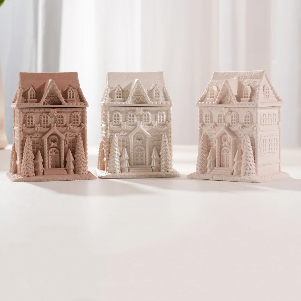 Gingerbread House Candle Jar Mold for DIY Christmas Candles