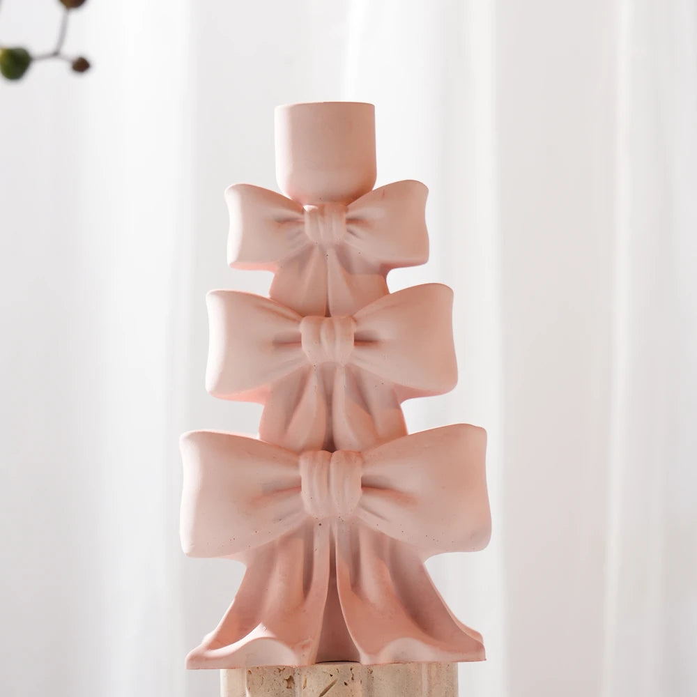 Christmas Bowknot Tree Candle Holder Silicone Mold