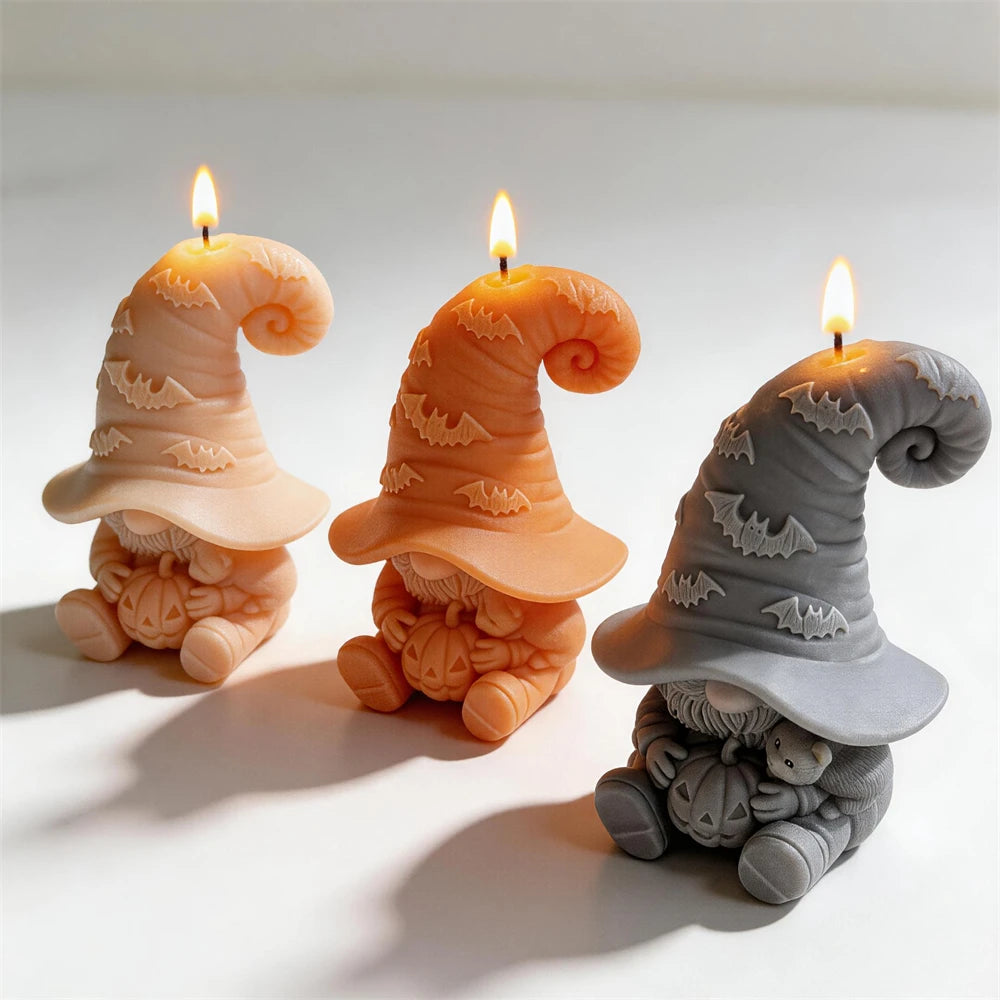 Halloween Bat Cat Gnome Silicone Candle Mold