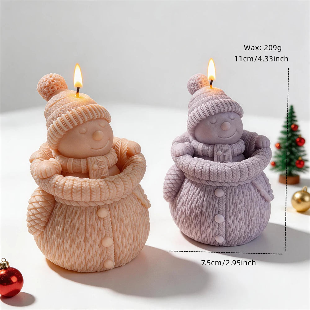 Christmas snowman candle measuring 11 centimetres tall