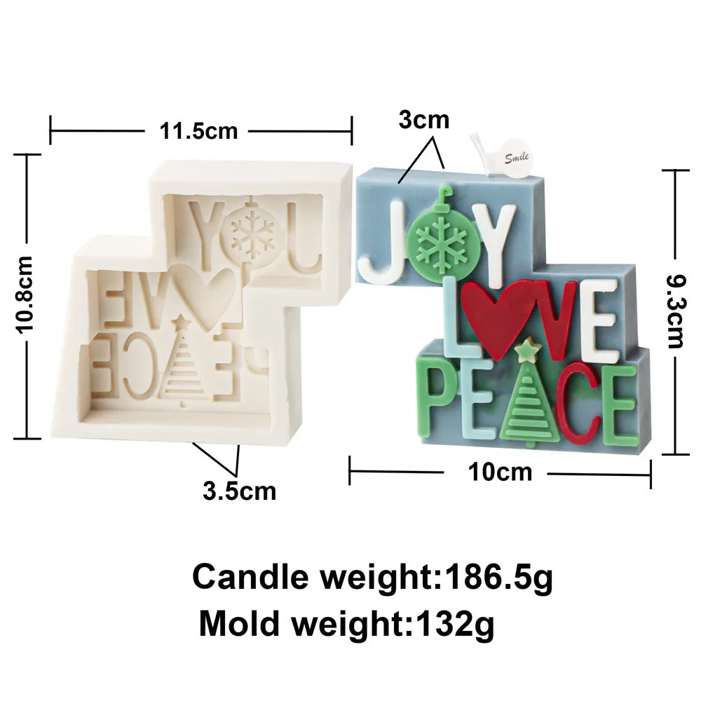 Christmas Joy Candle Molds