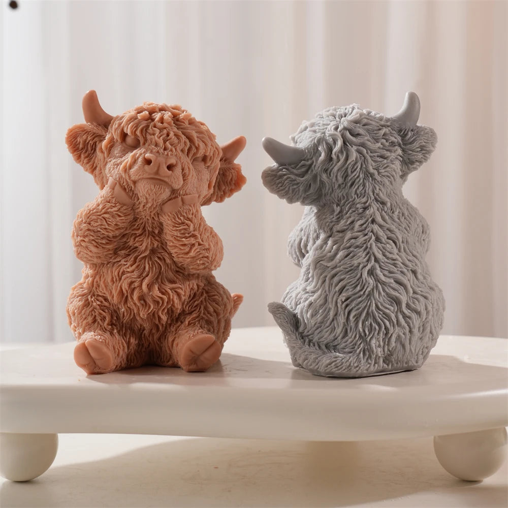 Highland Cattle Cow Silicone Candle Mold