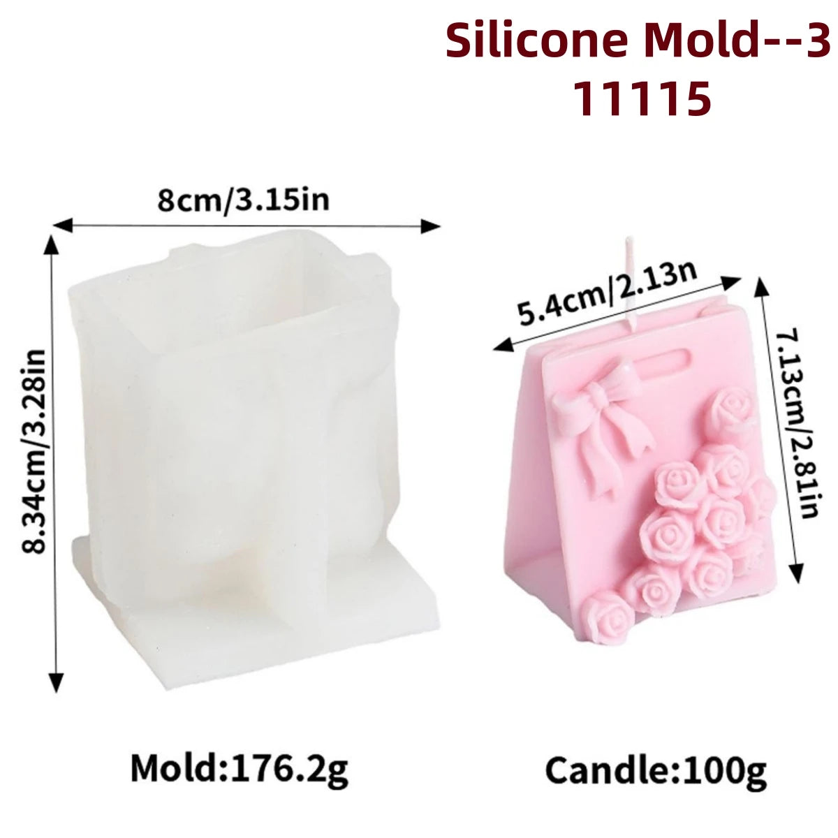 DIY Rose Flower Love Candle Mold