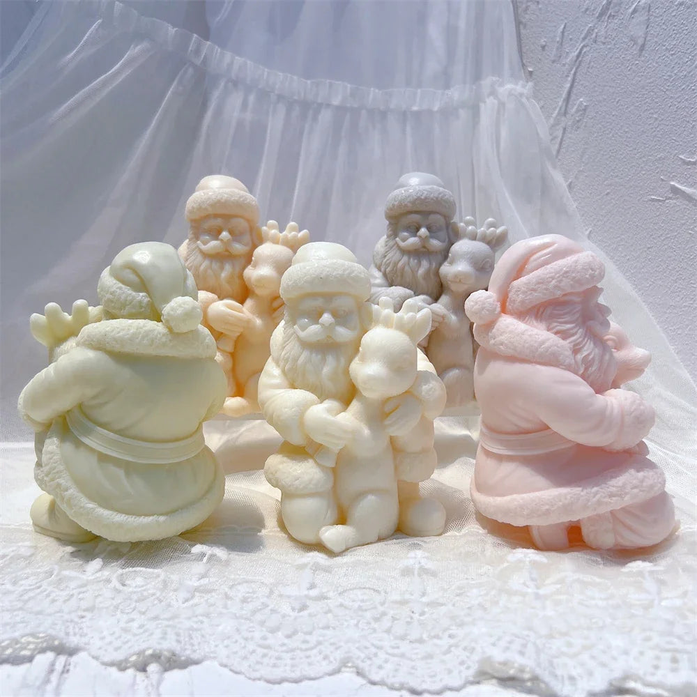 Santa Claus with Deer Candle Mold