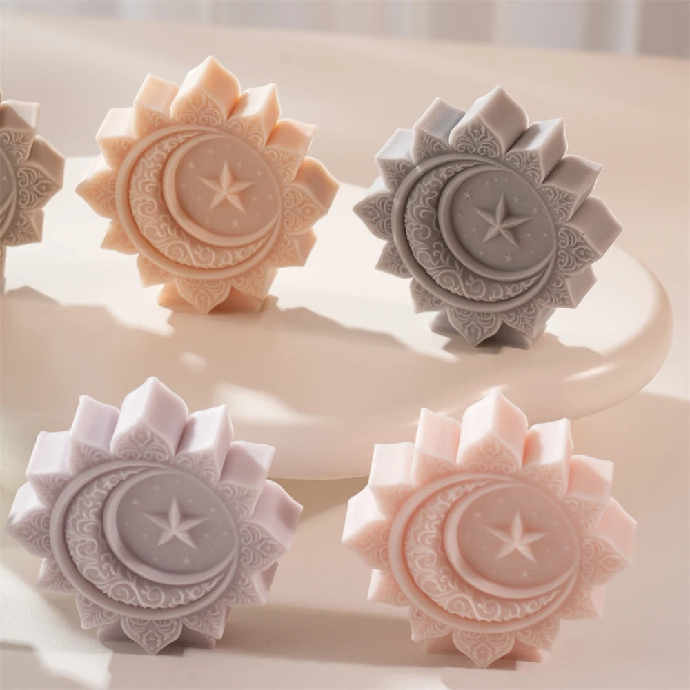 Flower Moon Ramadan Kareem Candle Silicone Mold DIY