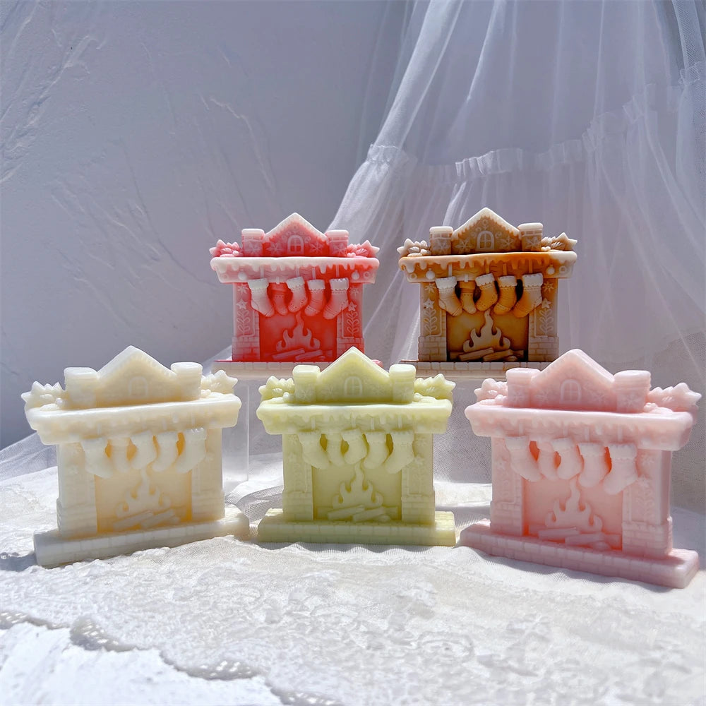 Christmas Fireplace Silicone Candle Mold
