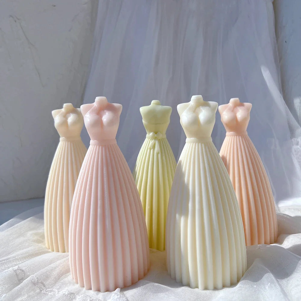 Wedding Dress Silicone Candle Mold