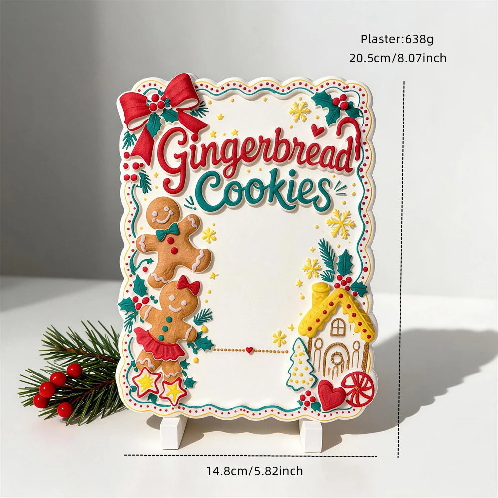 Christmas gingerbread display plaque measuring 20.5 centimetres tall