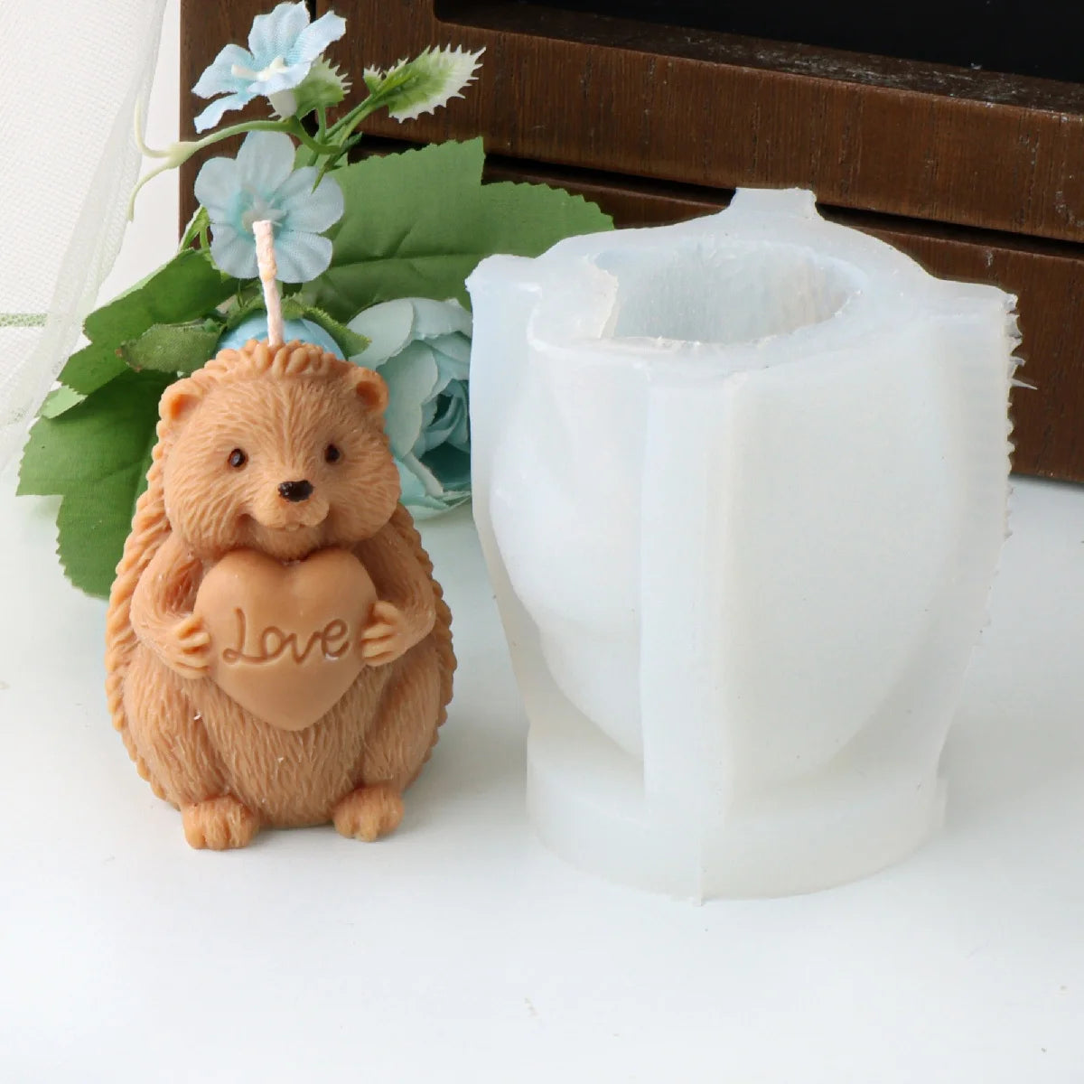 Cute Hedgehog Candle Mold