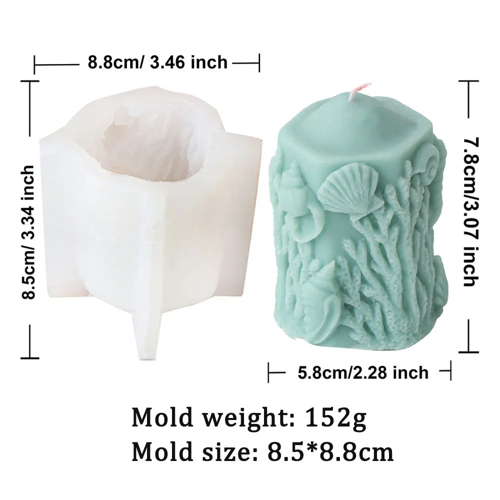 Coral Pillar Candle Silicone Mold