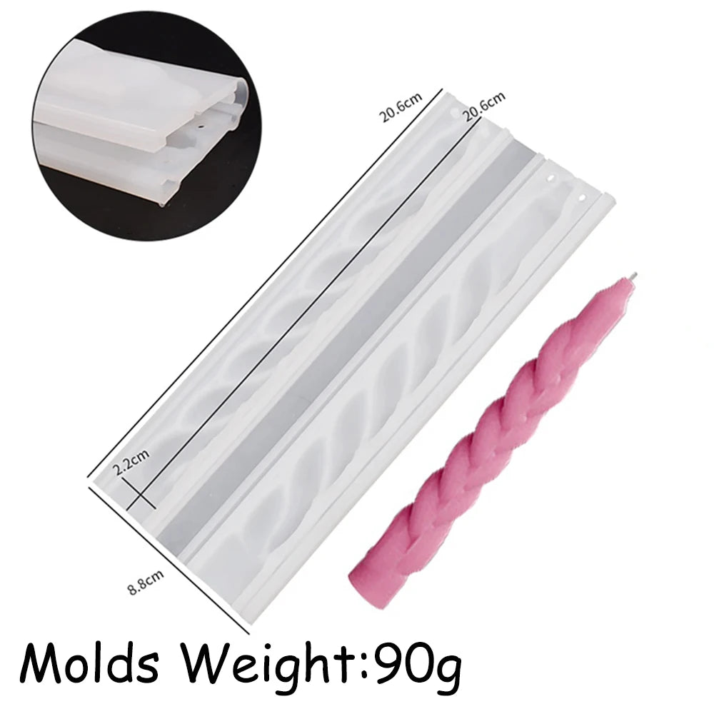 Spiral Twist Long Rod Candle Mold