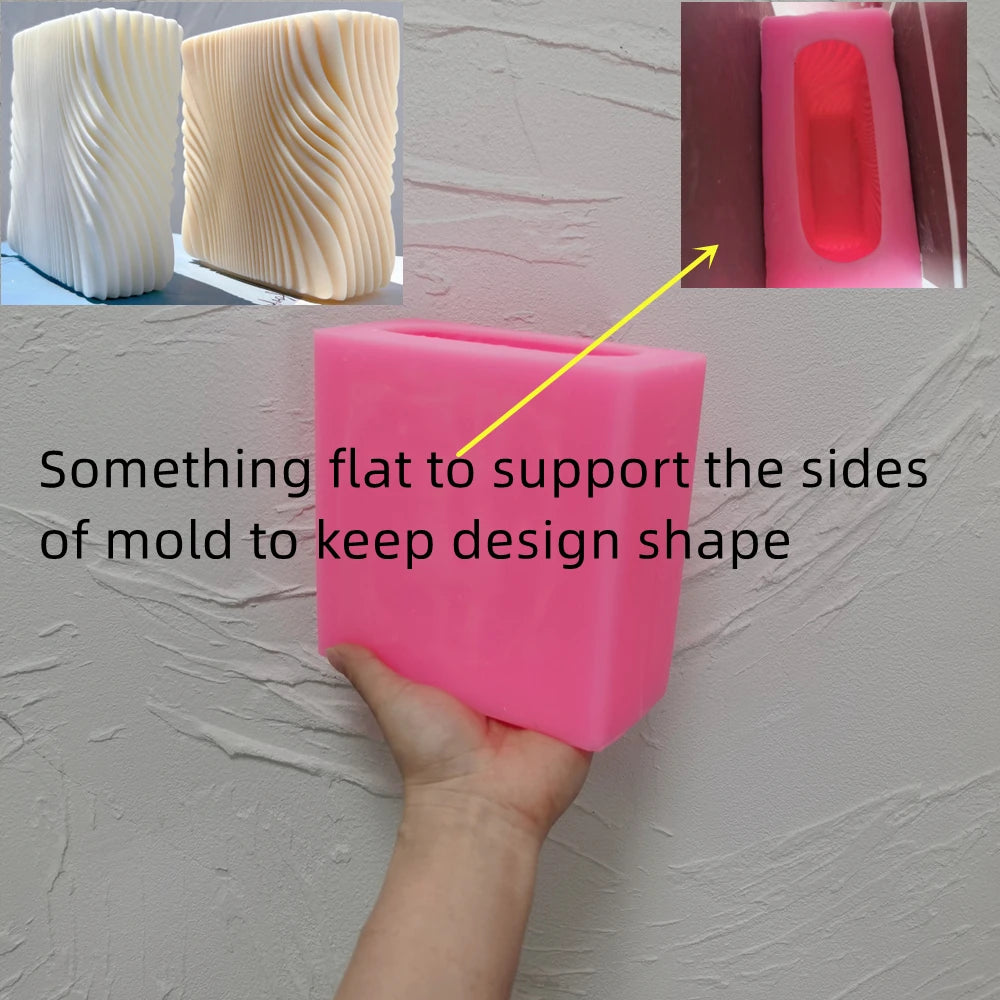 Block Square Swirl Candle Mold