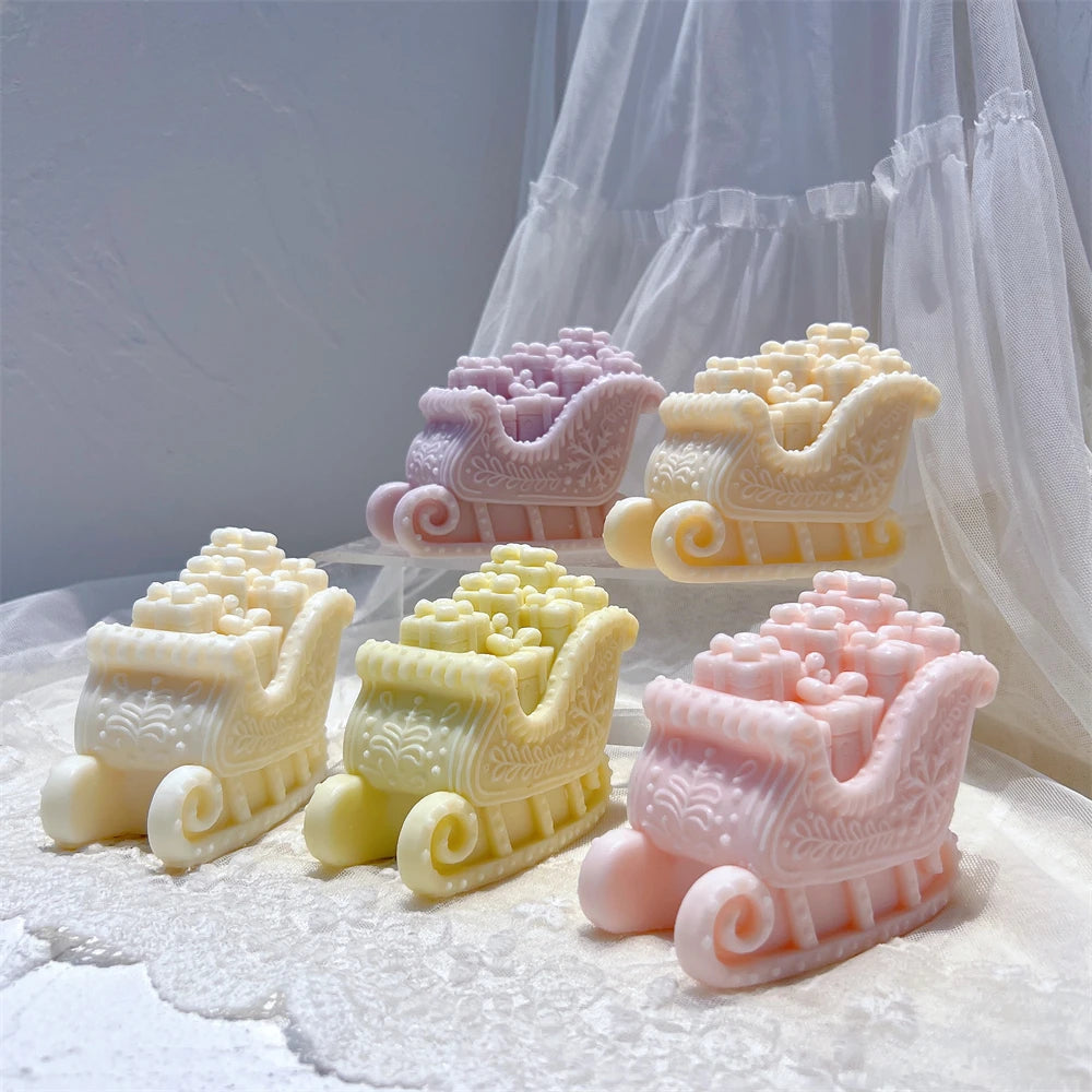 Christmas Santa’s Sleigh Silicone Candle Mold