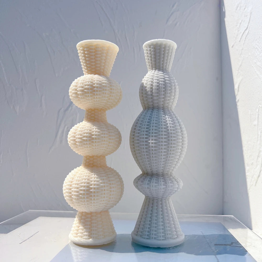 24CM Tall Weave Pillar Candle Mold