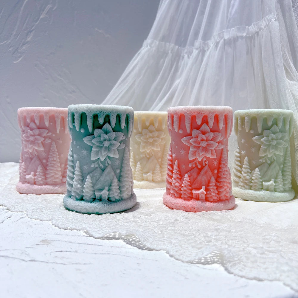 Santa Claus & Christmas Column Silicone Candle Molds