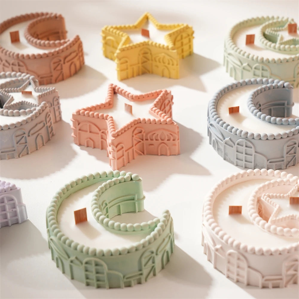 Star & Moon Ramadan Candle Jar Silicone Mold