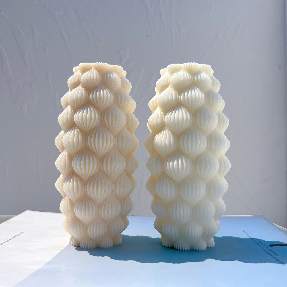 Ribbed Pillar Raindrop Candle Mold