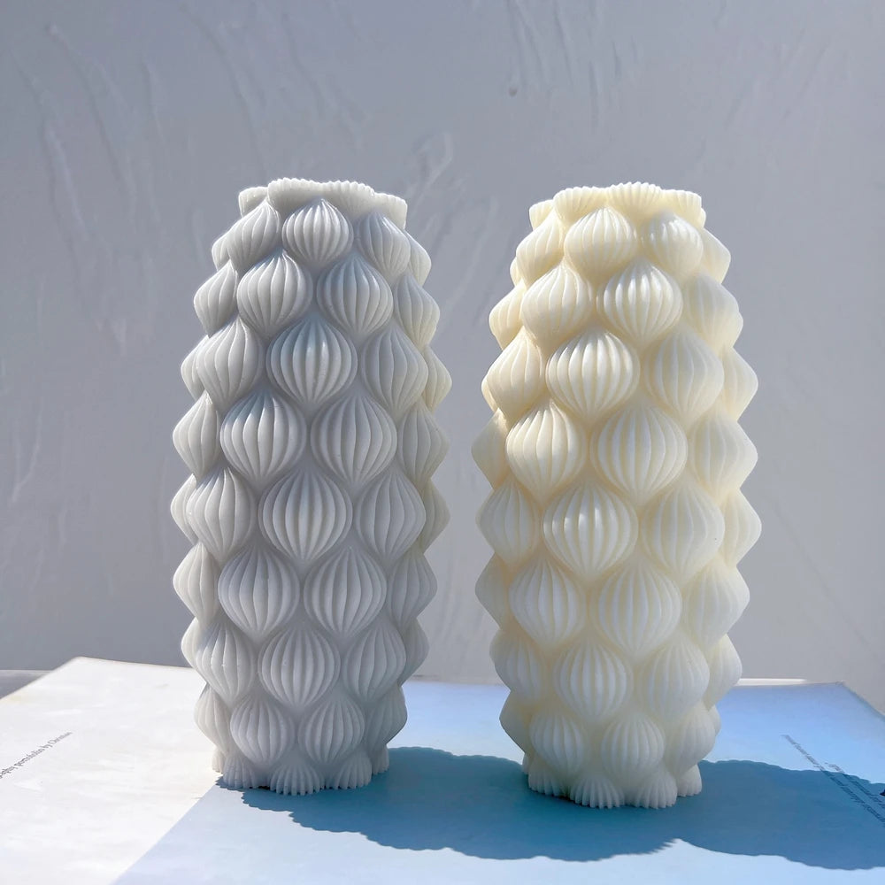 Ribbed Pillar Raindrop Candle Mold