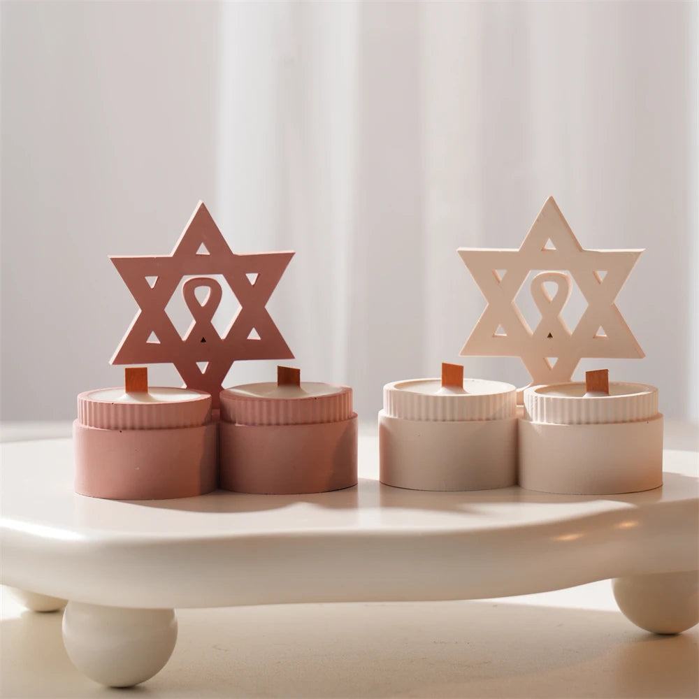 Shabbat Chai Concrete Candle Vessel Silicone Mold