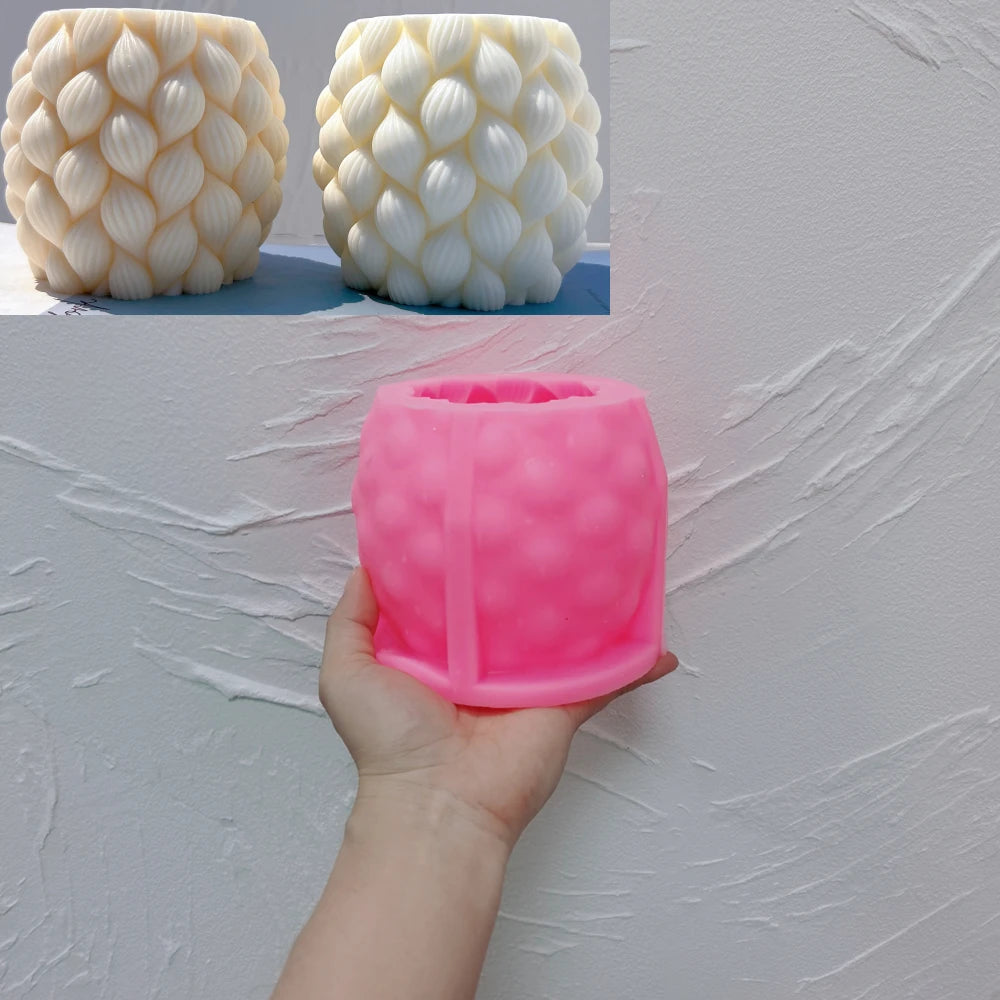 Ribbed Raindrop Column Candle Mold