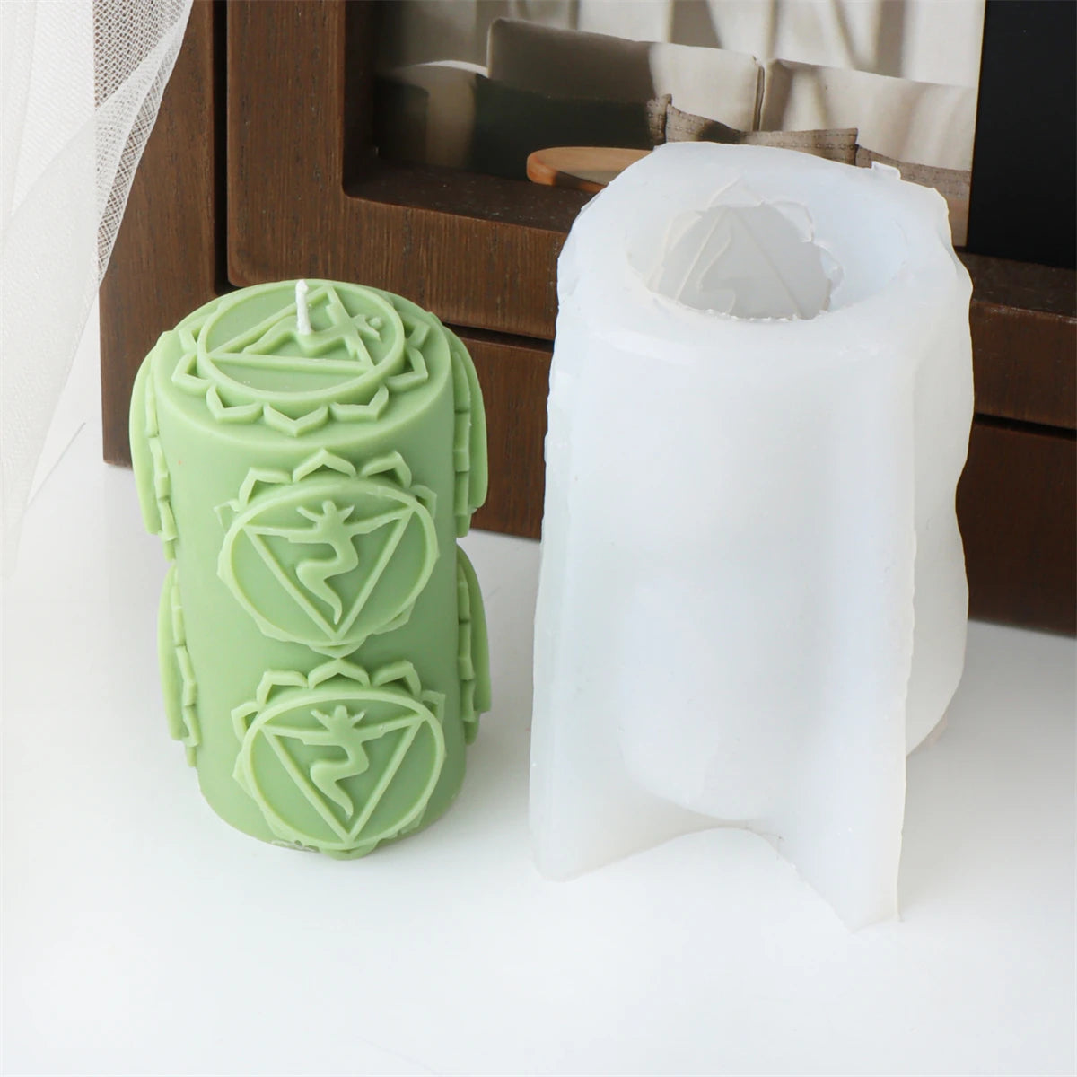 Chakras Pillar Silicone Candle Mold
