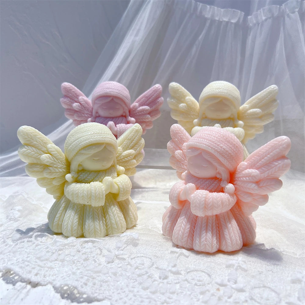 Knitted Prayer Angel Candle Silicone Mold