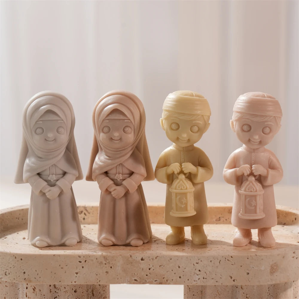 Ramadan Kareem Girl & Boy Figurine Candle Mold