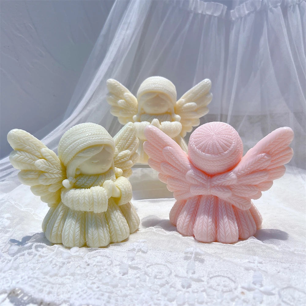 Knitted Prayer Angel Candle Silicone Mold