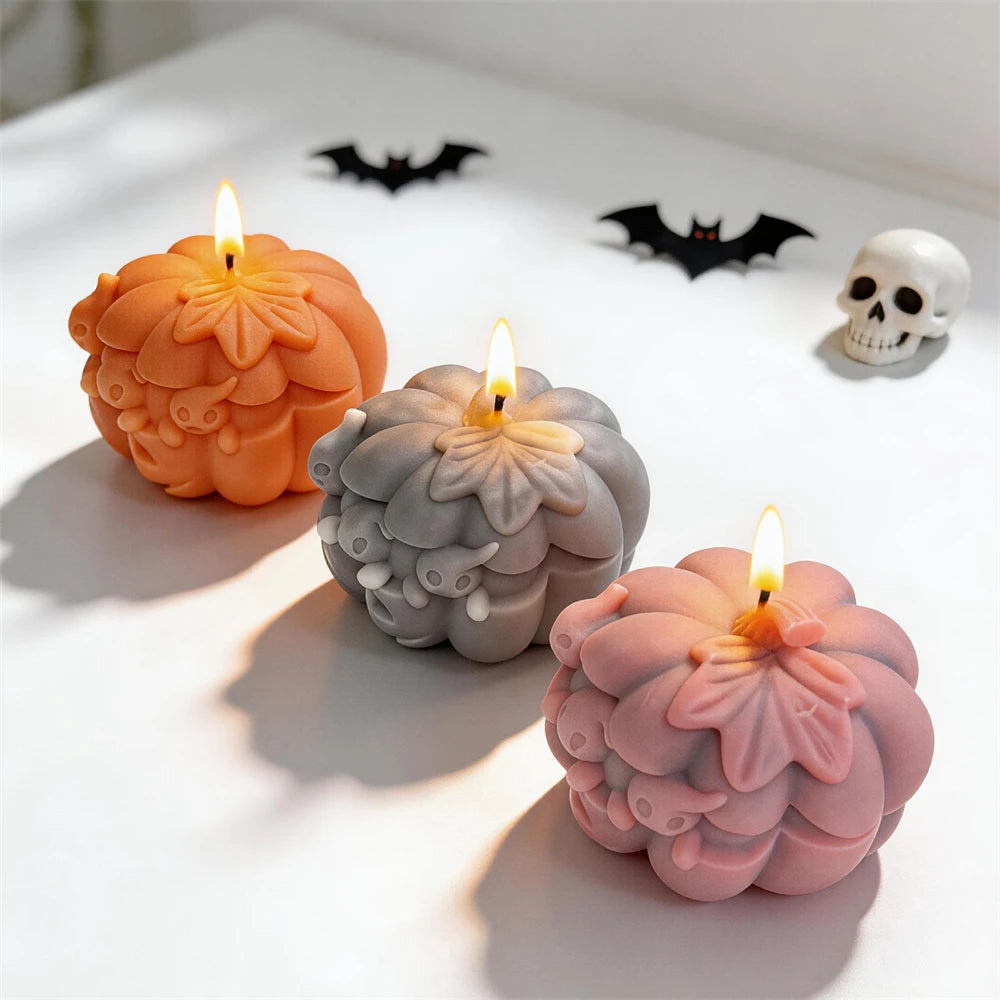 Ghost in Pumpkin Silicone Candle Mold for Halloween