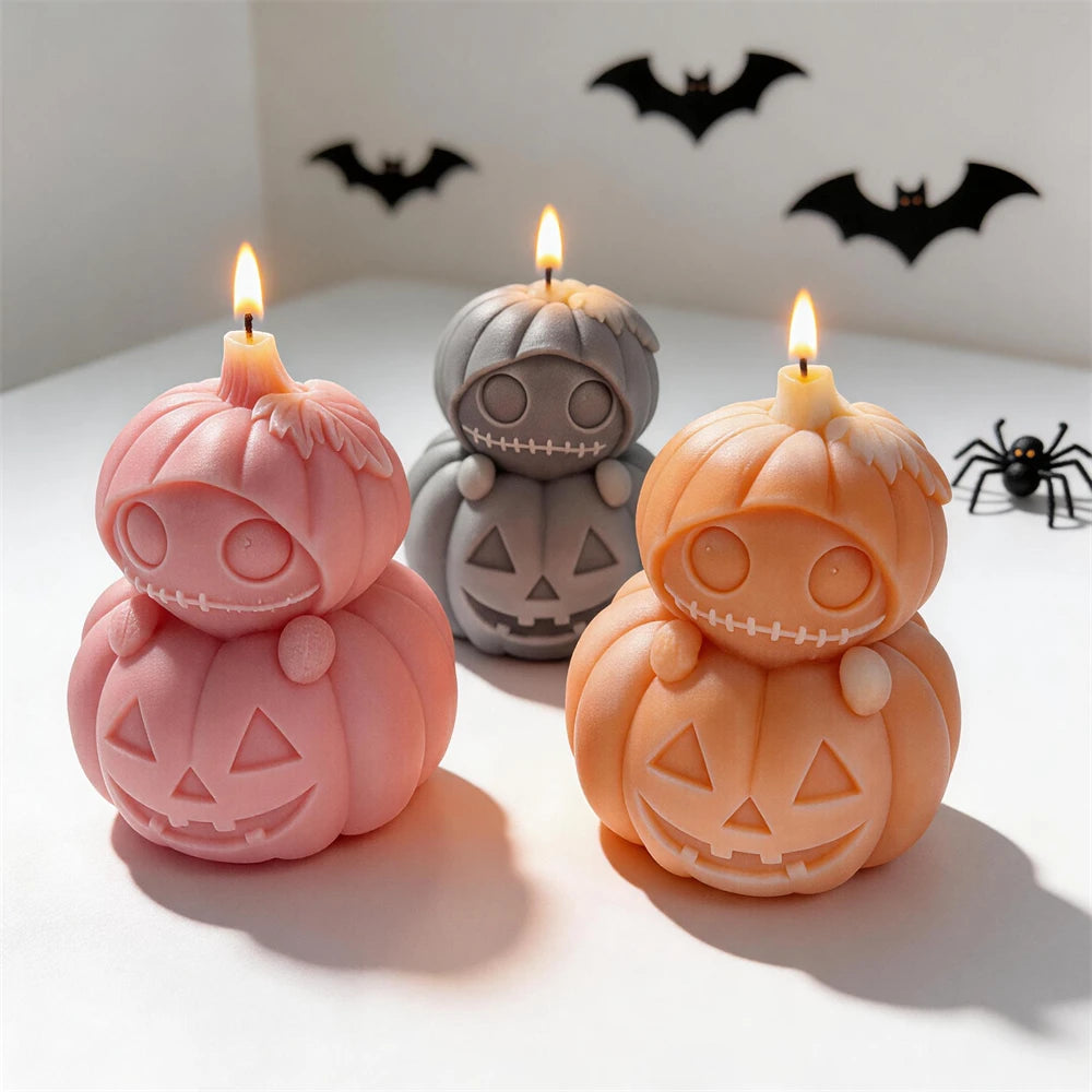 Stacked Pumpkin Silicone Candle Mold for Halloween