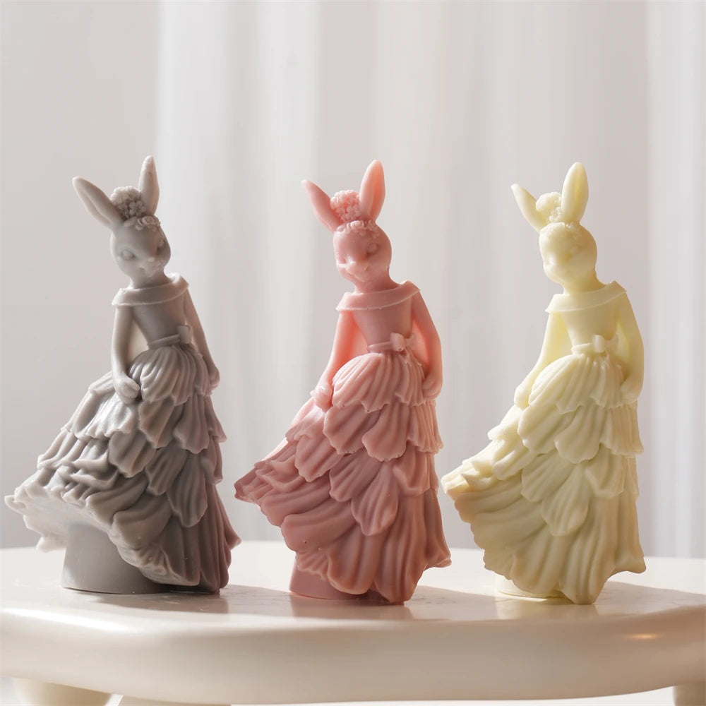 Elegant Lady Rabbit Silicone Candle Mold