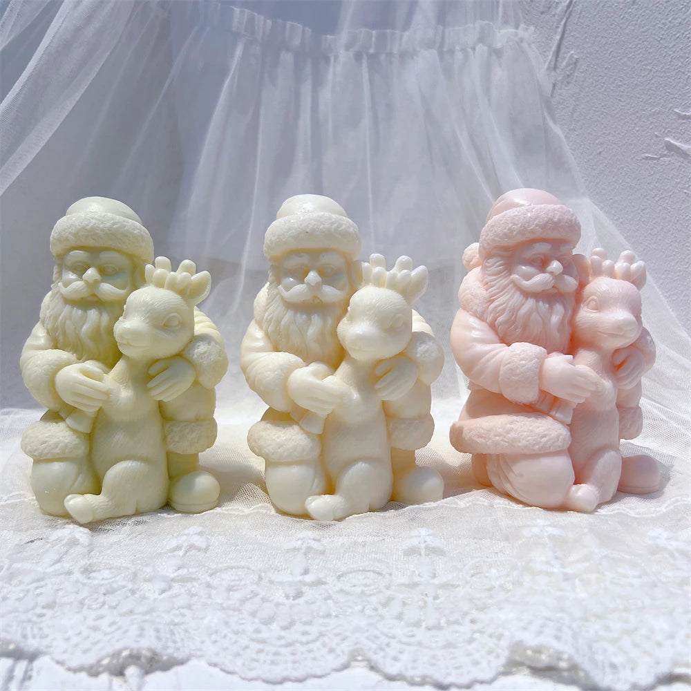 Santa Claus with Deer Candle Mold