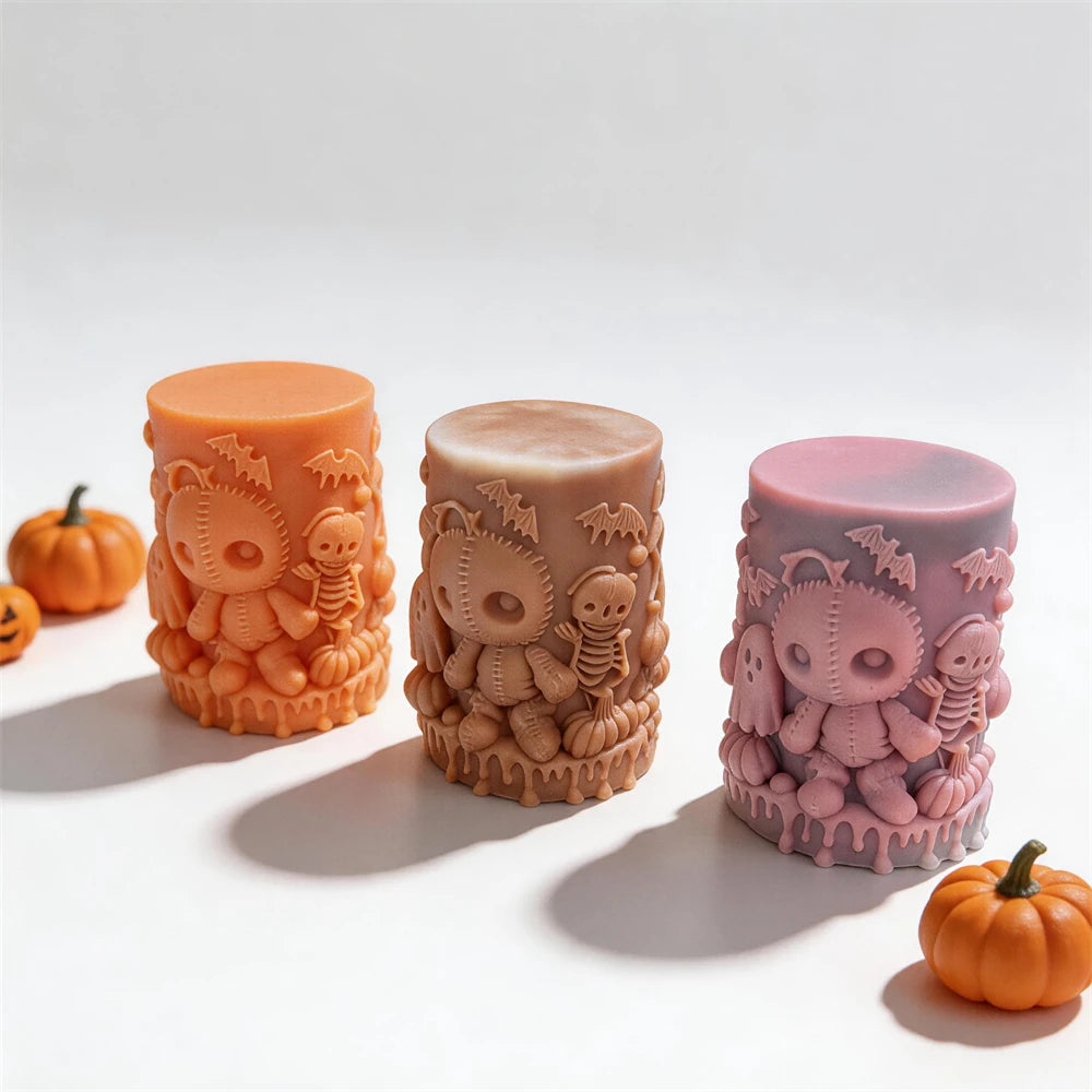 Haunted Pillar Silicone Candle Mold for Halloween