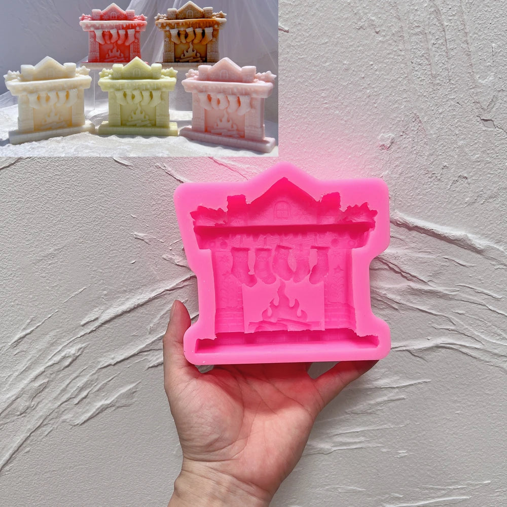Christmas Fireplace Silicone Candle Mold