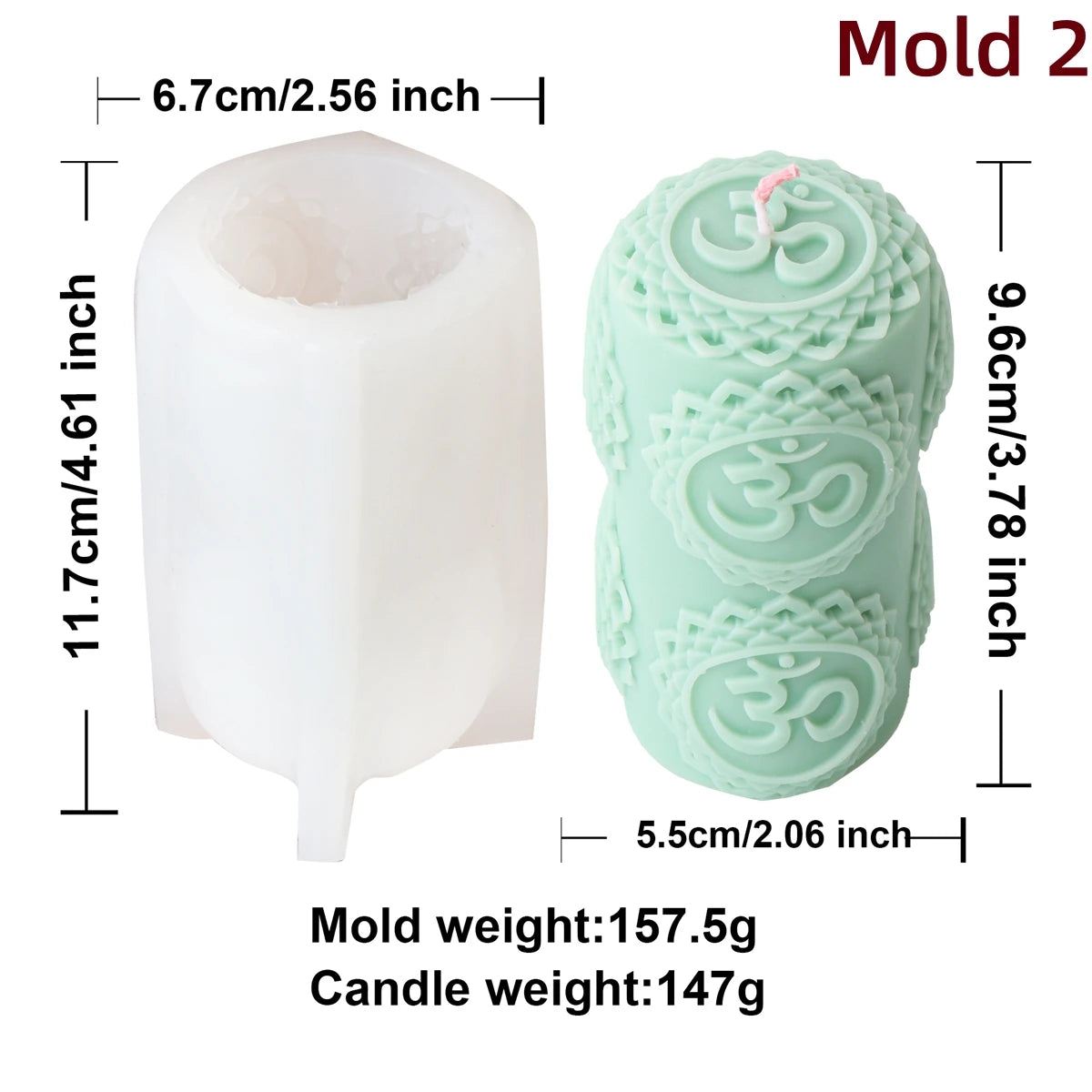 Chakras Pillar Silicone Candle Mold