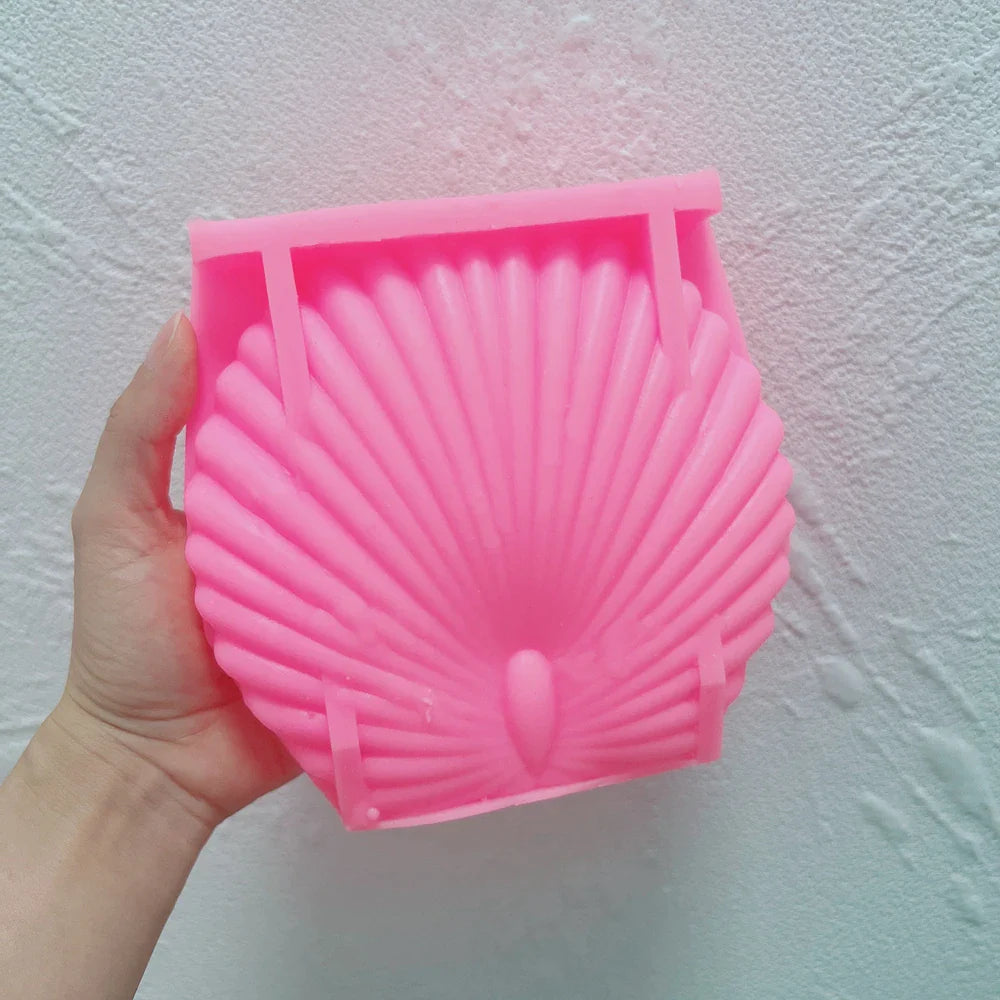 Scallop Shell Pillar Leaf Silicone Candle Mold