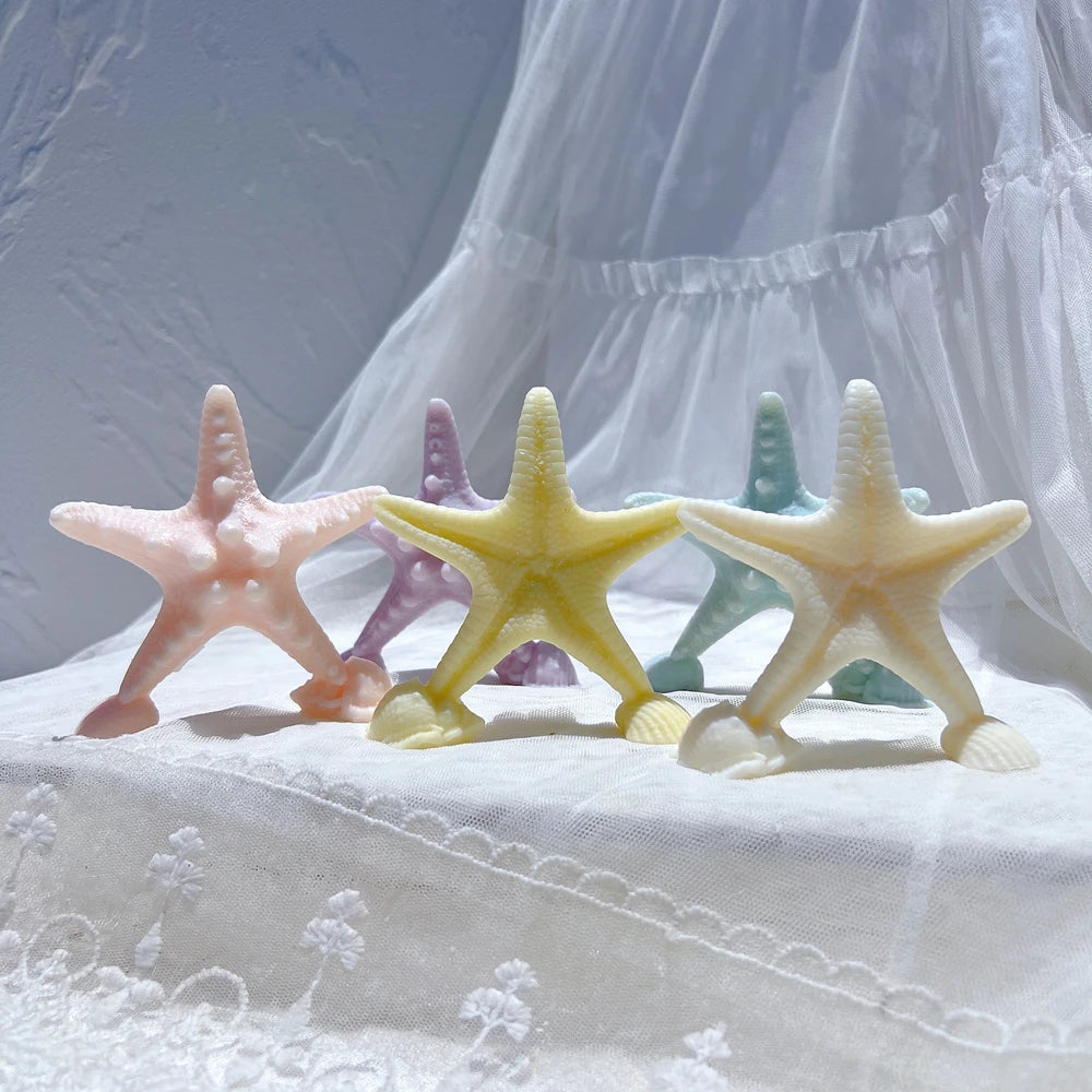 Starfish & Seashells Silicone Candle Mold – Coastal Theme Wax Mold
