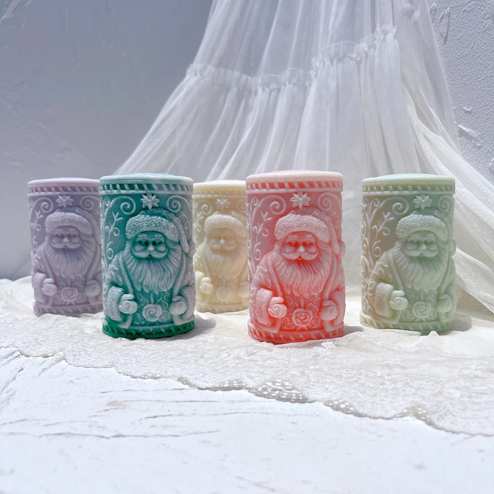 Santa Claus & Christmas Column Silicone Candle Molds