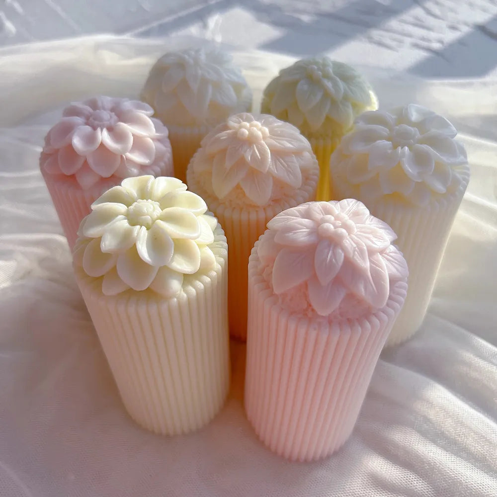 Cylindrical Pillar Flower Candle Mold