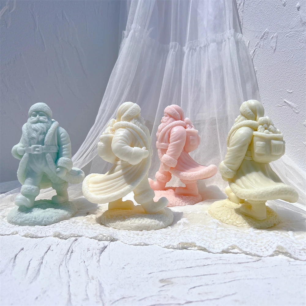 Walking Santa Claus Candle Mold
