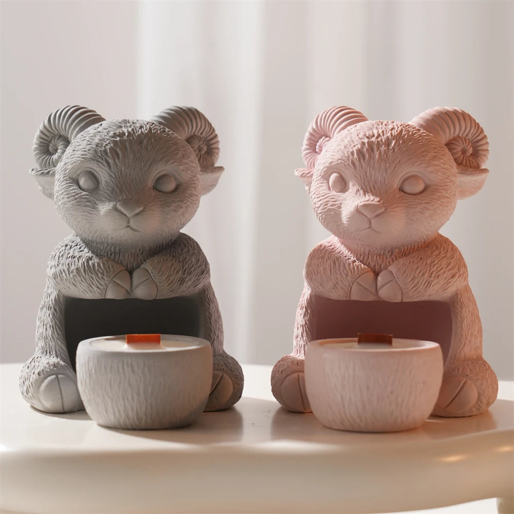 Hollow Sheep Silicone Candle Mold for Tea Light Holders