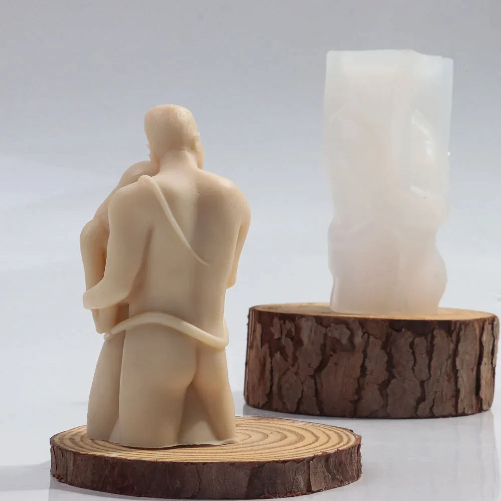 Embrace Lovers Portrait Candle Mold Silicone