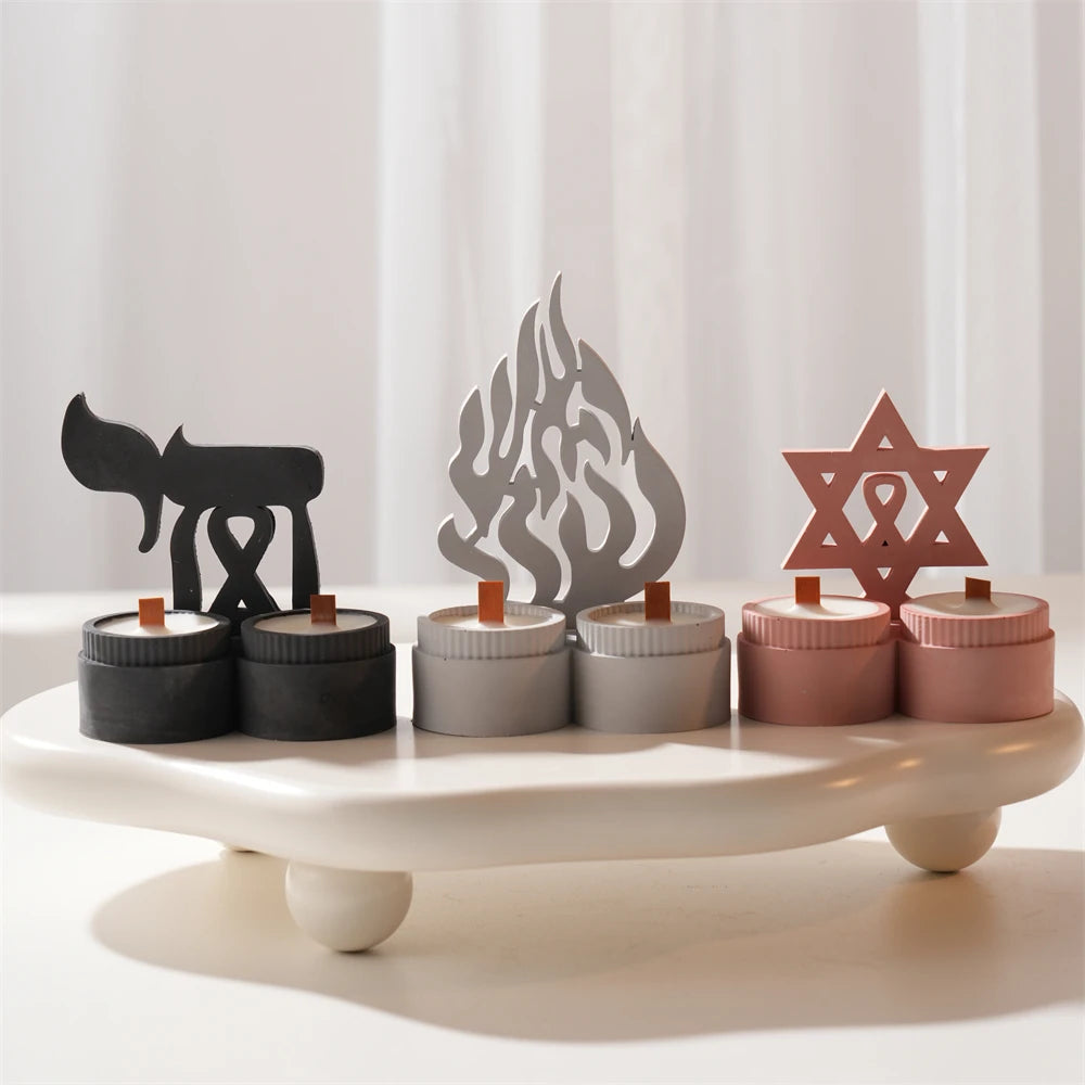 Shabbat Chai Concrete Candle Vessel Silicone Mold